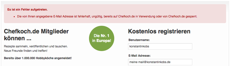 Mail Validierung